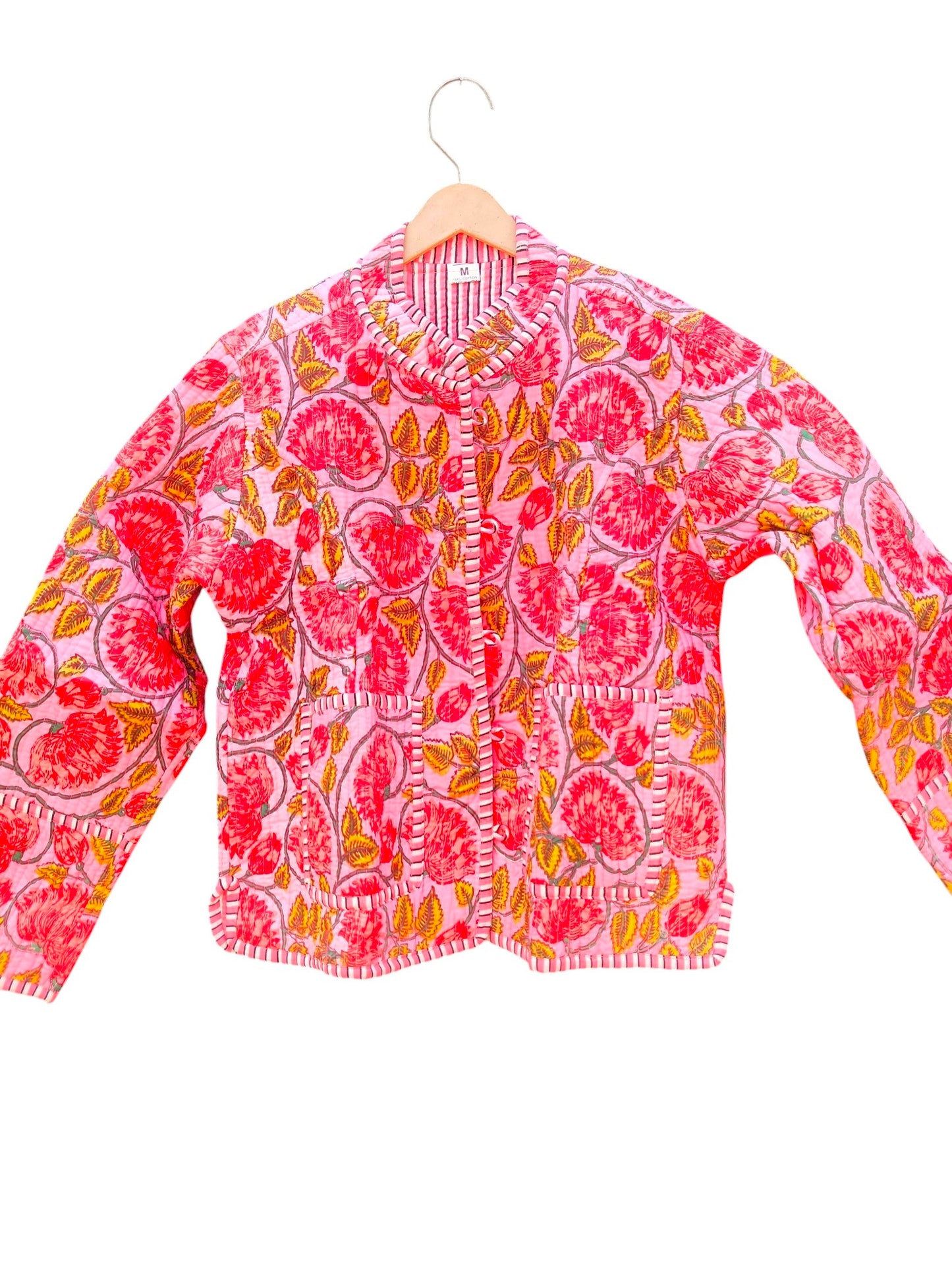 Women’s Handmade Cotton Quilted Jacket – Block Print Artwear
