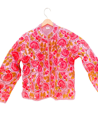 Women’s Handmade Cotton Quilted Jacket – Block Print Artwear