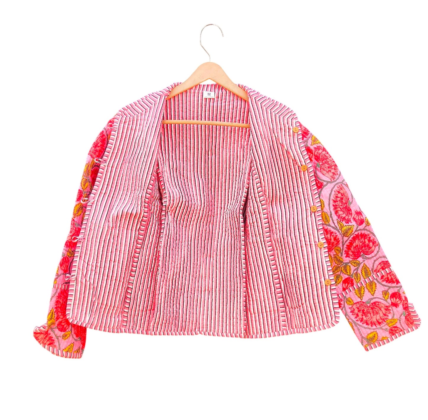 Women’s Handmade Cotton Quilted Jacket – Block Print Artwear