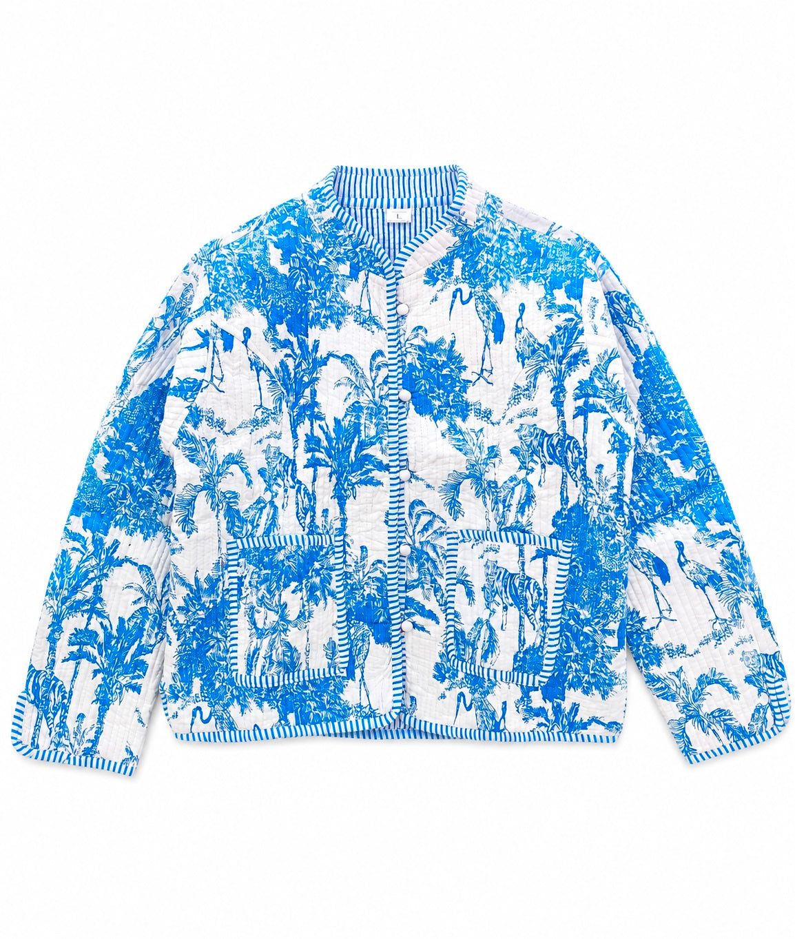 Artisanal Hand Block Printed Quilted Jacket – Soft Cotton Reversible Style