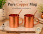 Handmade Pure Copper Mugs With Straw Solid Copper Drinking Moscow Mule Mug | 2 Mugs With 2 Straw