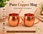 Handmade Pure Copper 2 Mugs With 2 Straw Solid Copper Drinking Moscow Mule Mug
