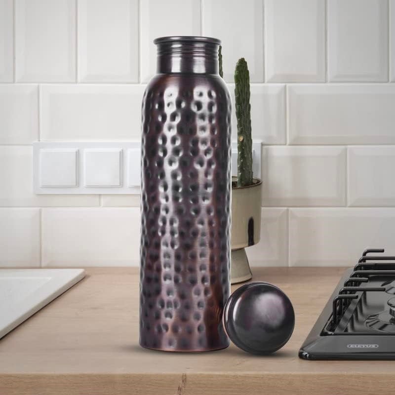 Handcrafted Pure Copper Water Bottle for Drinking Water, 34 Oz Leak-Proof