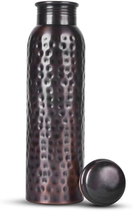 Handcrafted Pure Copper Water Bottle for Drinking Water, 34 Oz Leak-Proof