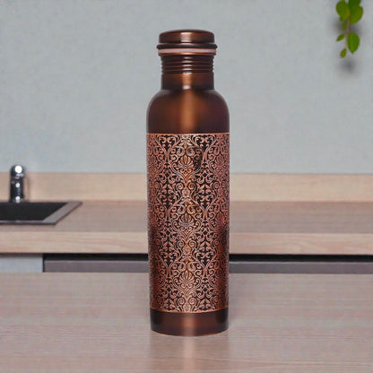 Pure Copper Water Bottle for Drinking Water, 34 Oz Stay Hydrated and Enjoy Ayurvedic Benefits – Leak-Proof, Temperature Retention, Eco-Friendly Design – Durable Copper Bottle