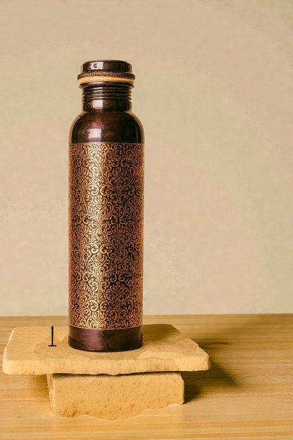 Pure Copper Water Bottle for Drinking Water, 34 Oz Stay Hydrated and Enjoy Ayurvedic Benefits – Leak-Proof, Temperature Retention, Eco-Friendly Design – Durable Copper Bottle