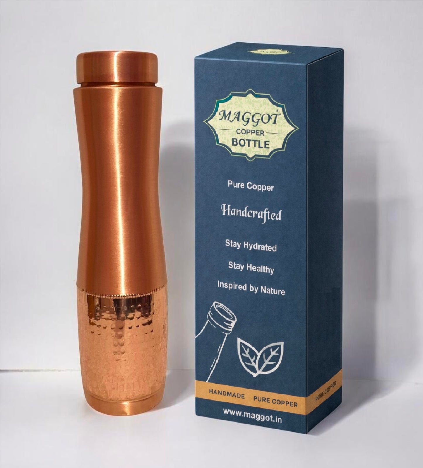 Printed Pure Copper Water Bottle for Drinking Water, 34 Oz