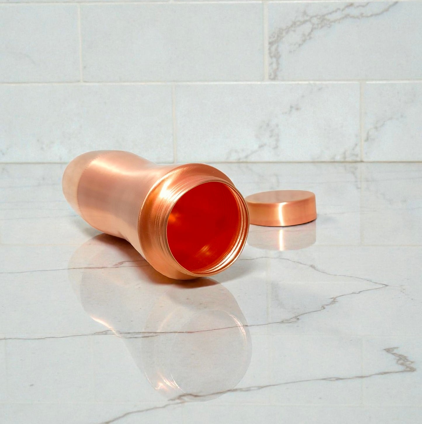 Printed Pure Copper Water Bottle for Drinking Water, 34 Oz