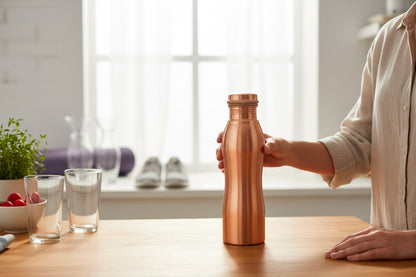 100% Pure Copper Bottle | Traditional Ayurvedic Design | Eco-Friendly Drinkware