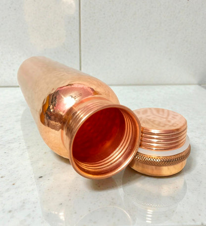 Handcrafted Copper Bottles for Water with Leak Proof Lid | 100% Pure Copper Bottle Healthy Living Wellness Fitness Yoga | BPA Free & Non Toxic