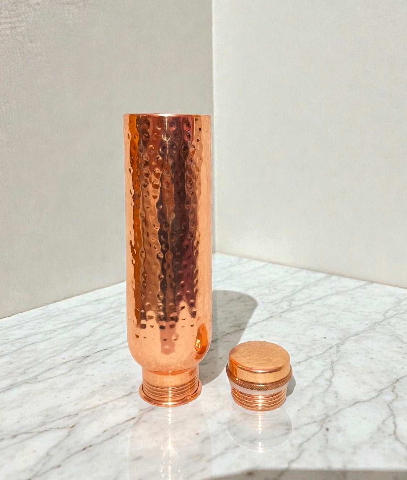 Handcrafted Copper Bottles for Water with Leak Proof Lid | 100% Pure Copper Bottle Healthy Living Wellness Fitness Yoga | BPA Free & Non Toxic