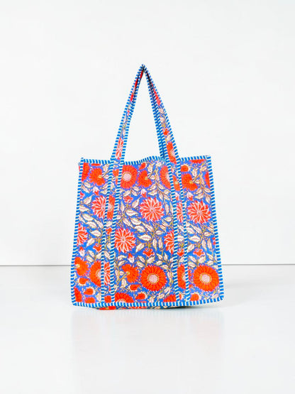 Traditional Indian Quilted Bag – Hand Block Printed Design