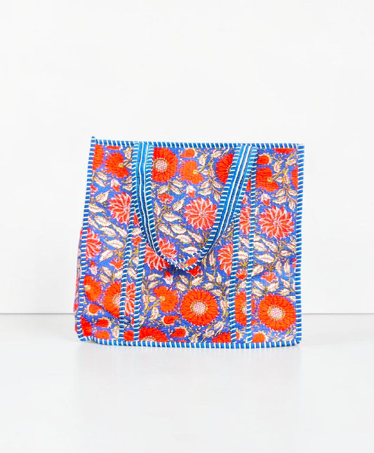 Traditional Indian Quilted Bag – Hand Block Printed Design
