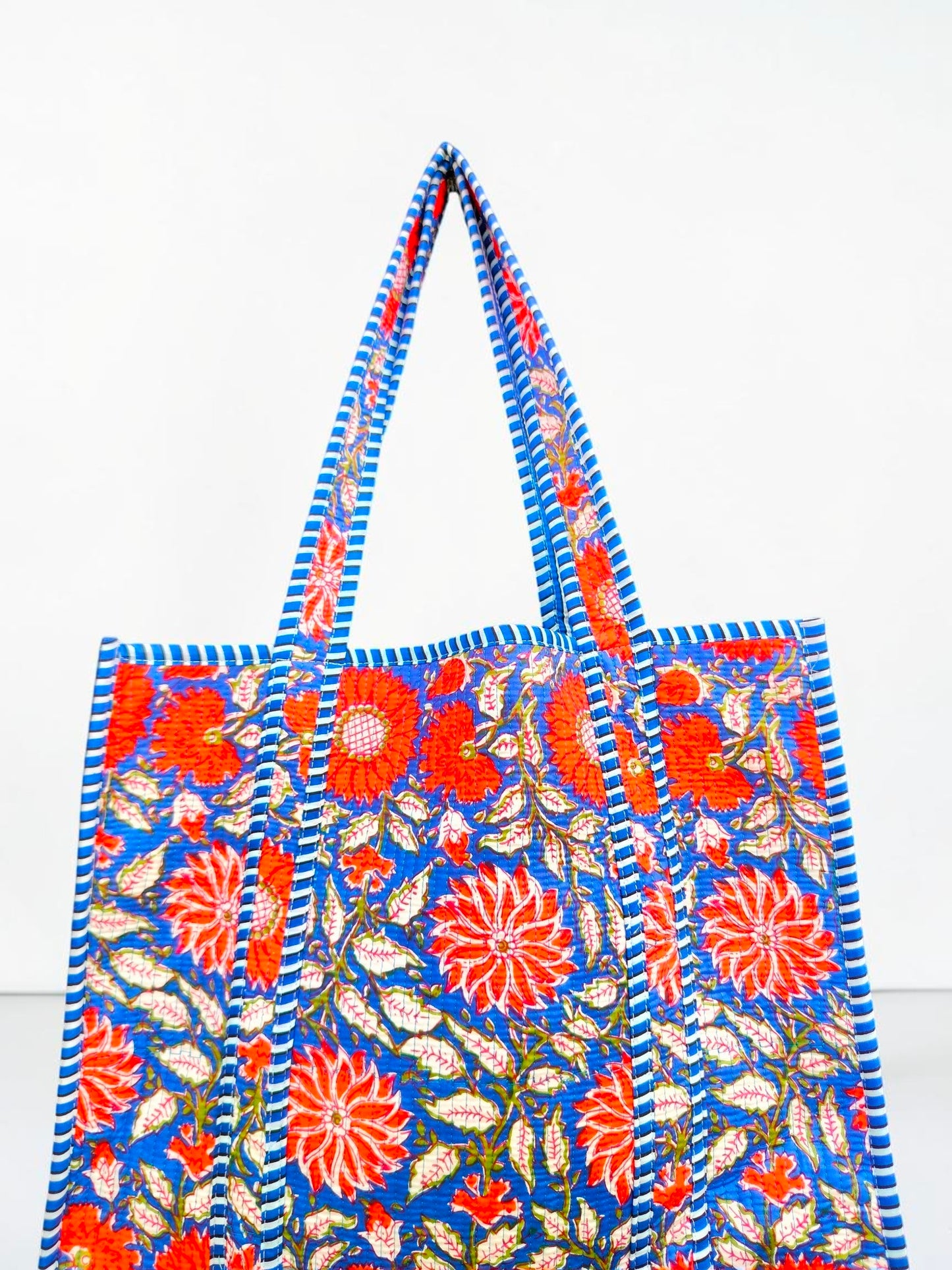 Traditional Indian Quilted Bag – Hand Block Printed Design