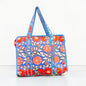 Quilted Tote Bag, Shopping Handbag, Big Grocery Tote Bag, Handprint Cotton Bag, Travel Gifts