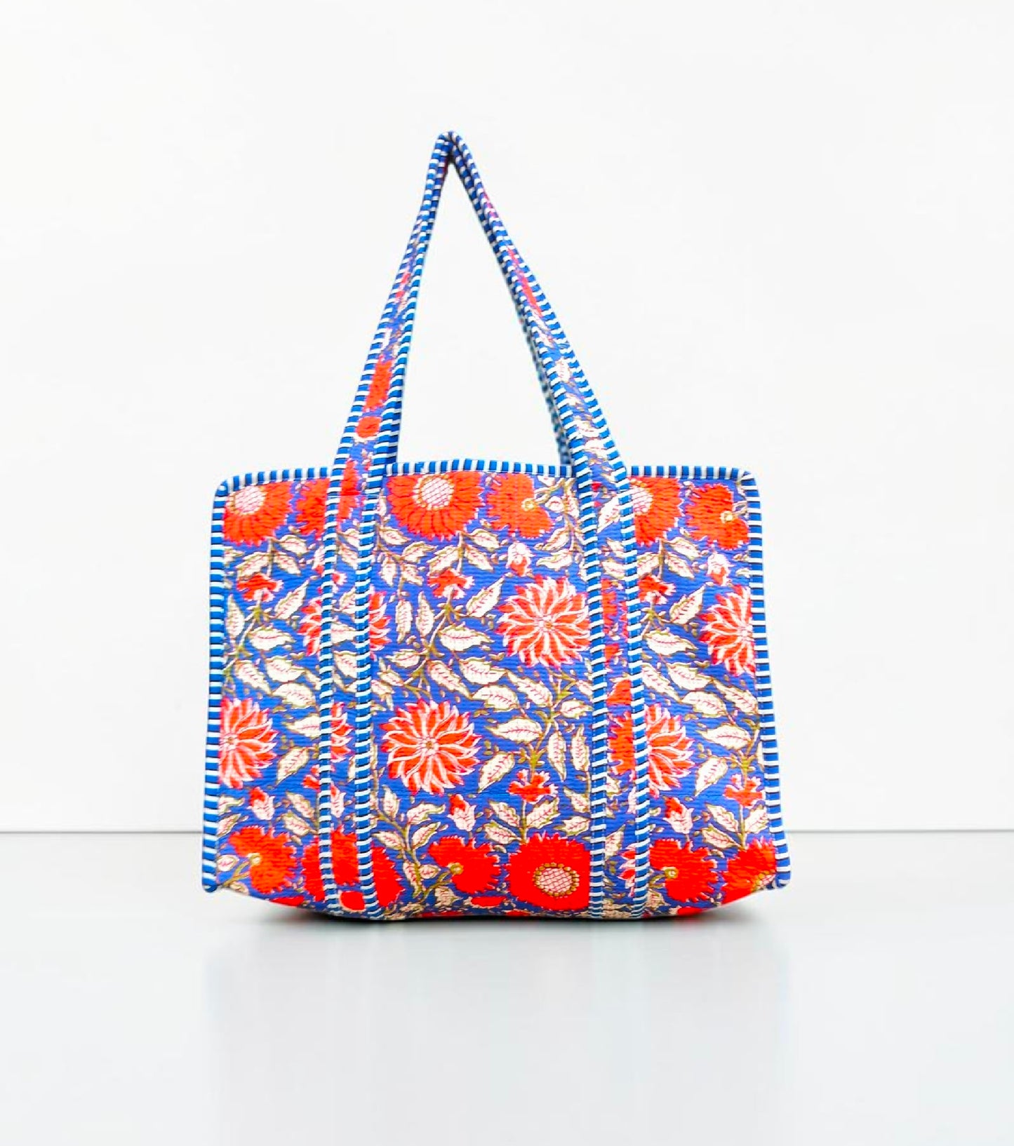 Quilted Tote Bag, Shopping Handbag, Big Grocery Tote Bag, Handprint Cotton Bag, Travel Gifts