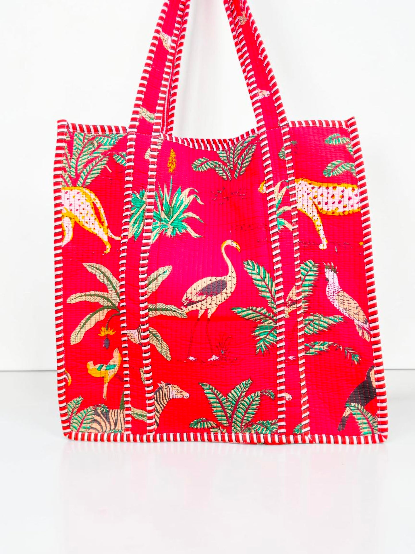Floral Quilted Bag – Handmade Indian Cotton Tote