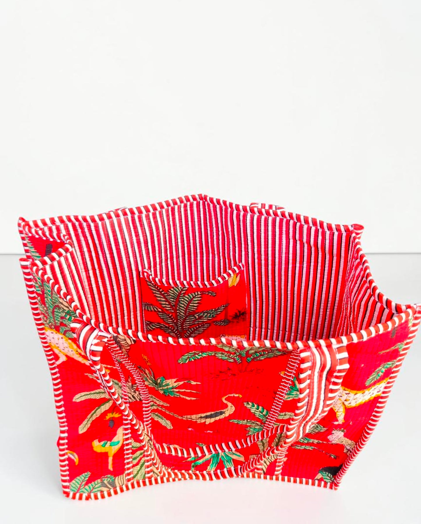 Floral Quilted Bag – Handmade Indian Cotton Tote
