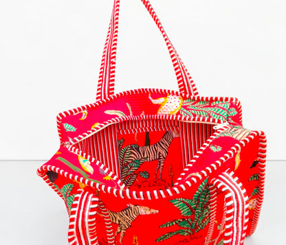 Handmade Set Of 2 Cotton Tote Bag Quilted Handbag, Boho Market Bag, Gift for Her