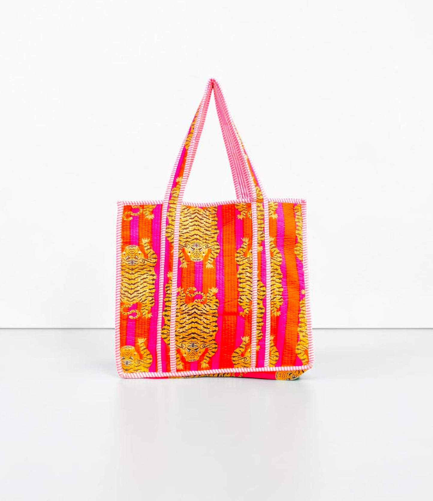 Handmade Set Of 2 Quilted Tote Bag, Handmade Cotton Shopping Bag, Floral Beach Bag, Eco Friendly Tote