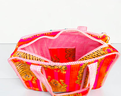 Handmade Set Of 2 Quilted Tote Bag, Handmade Cotton Shopping Bag, Floral Beach Bag, Eco Friendly Tote