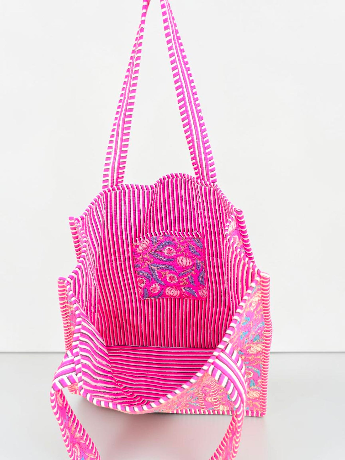 Handmade Cotton Quilted Bag – Boho Tote for Everyday Use