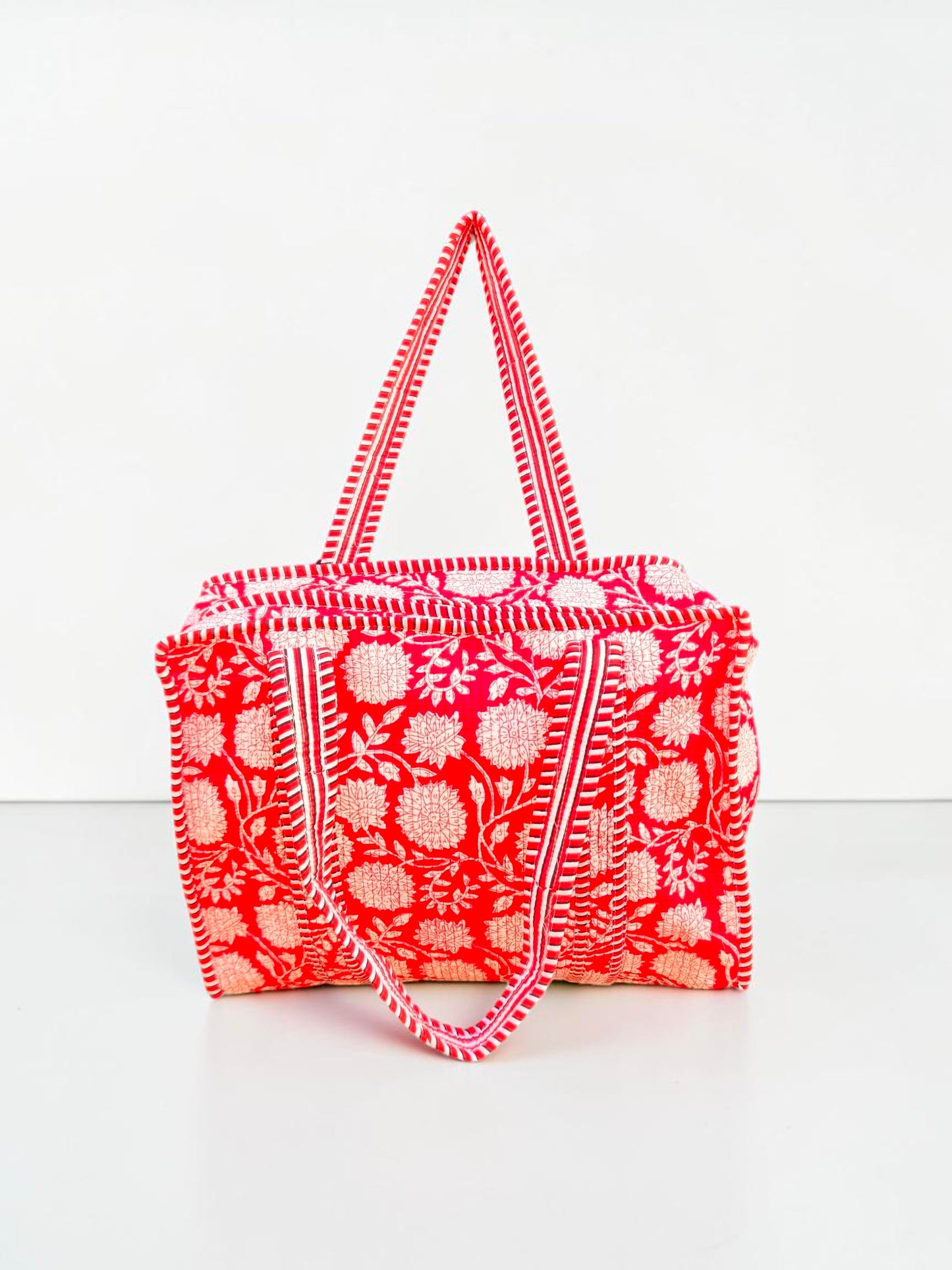 Luxury Quilted Tote – Elegant Handmade Cotton Bag