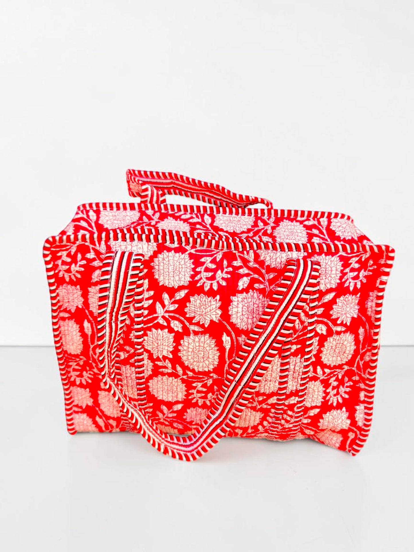 Luxury Quilted Tote – Elegant Handmade Cotton Bag