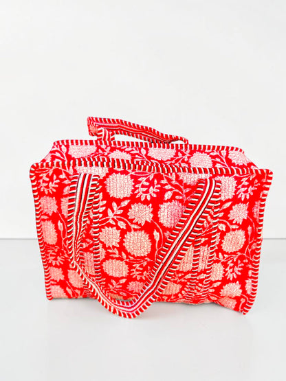 Luxury Quilted Tote – Elegant Handmade Cotton Bag