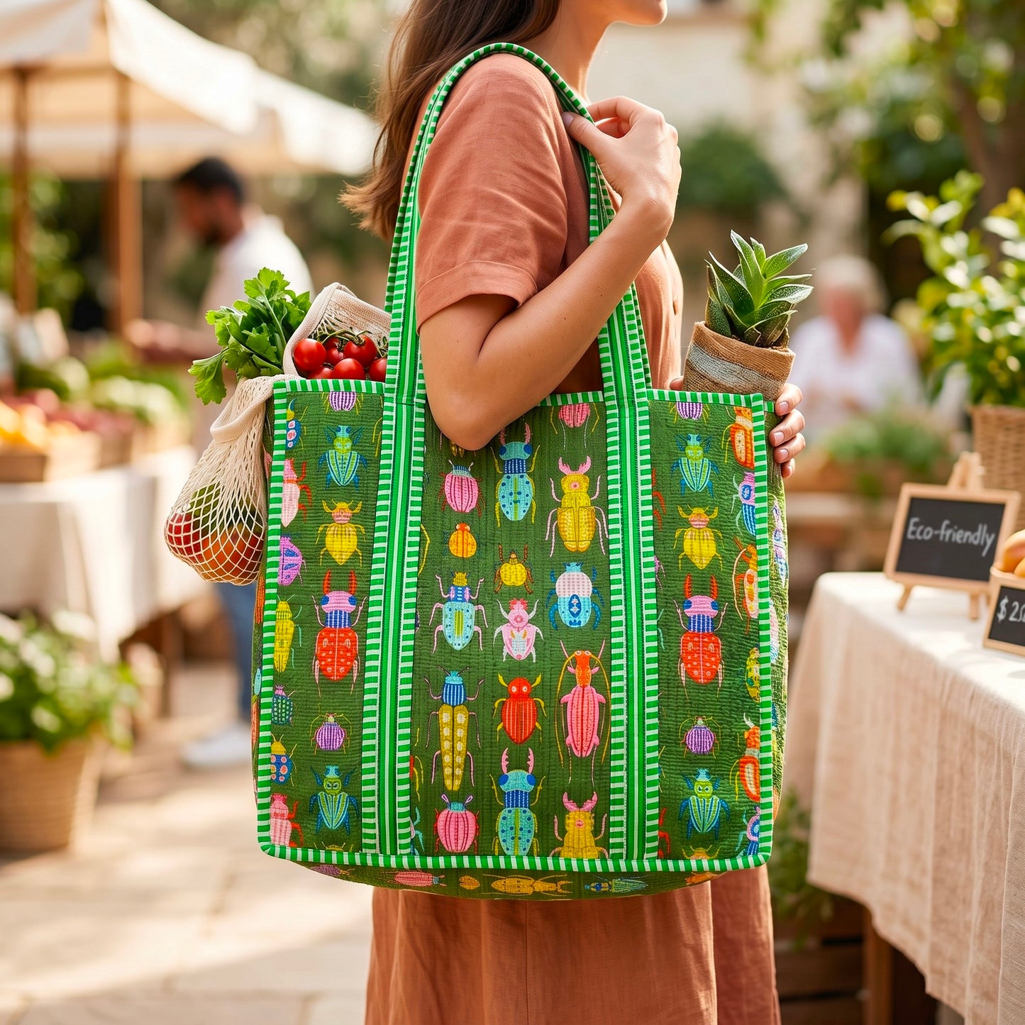 Artistic Quilted Bag – Handmade Ethnic Pattern Tote