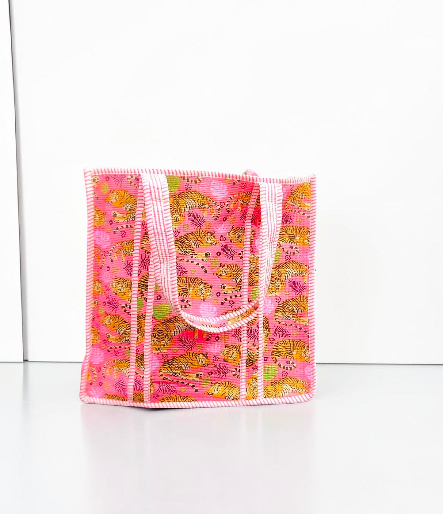 Indian Quilted Bag – Floral Block Print Shoulder Tote