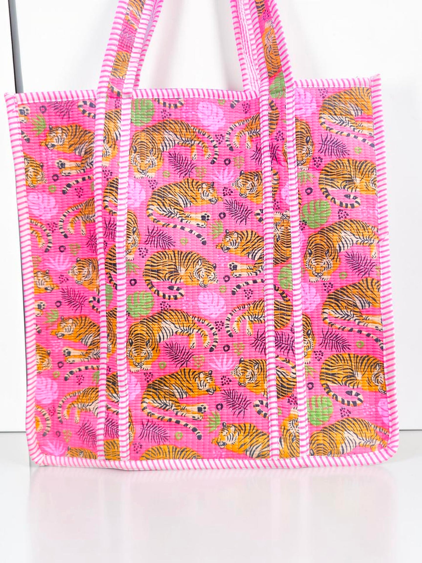 Indian Quilted Bag – Floral Block Print Shoulder Tote