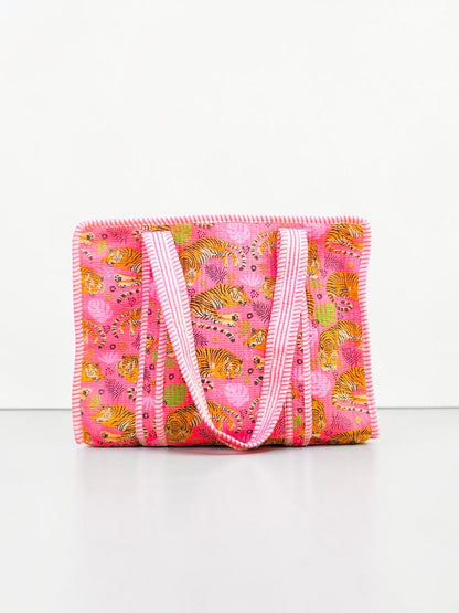 Handmade Set Of 2 Quilted Cotton Tote Bag, Floral Cotton Shoulder Bag, Reversible Market Bag, Gift for Women