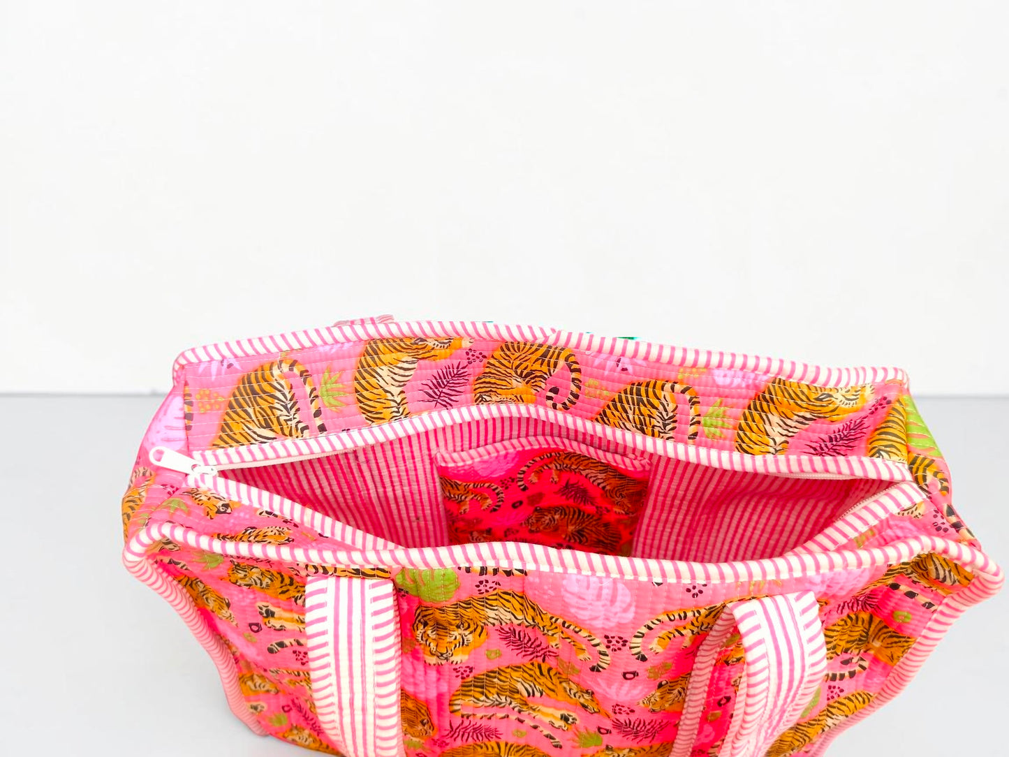 Handmade Set Of 2 Quilted Cotton Tote Bag, Floral Cotton Shoulder Bag, Reversible Market Bag, Gift for Women