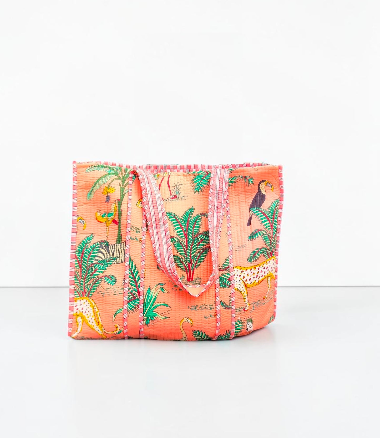 Luxury Quilted Tote – Elegant Handmade Cotton Bag