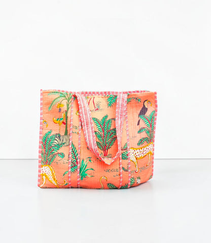 Luxury Quilted Tote – Elegant Handmade Cotton Bag