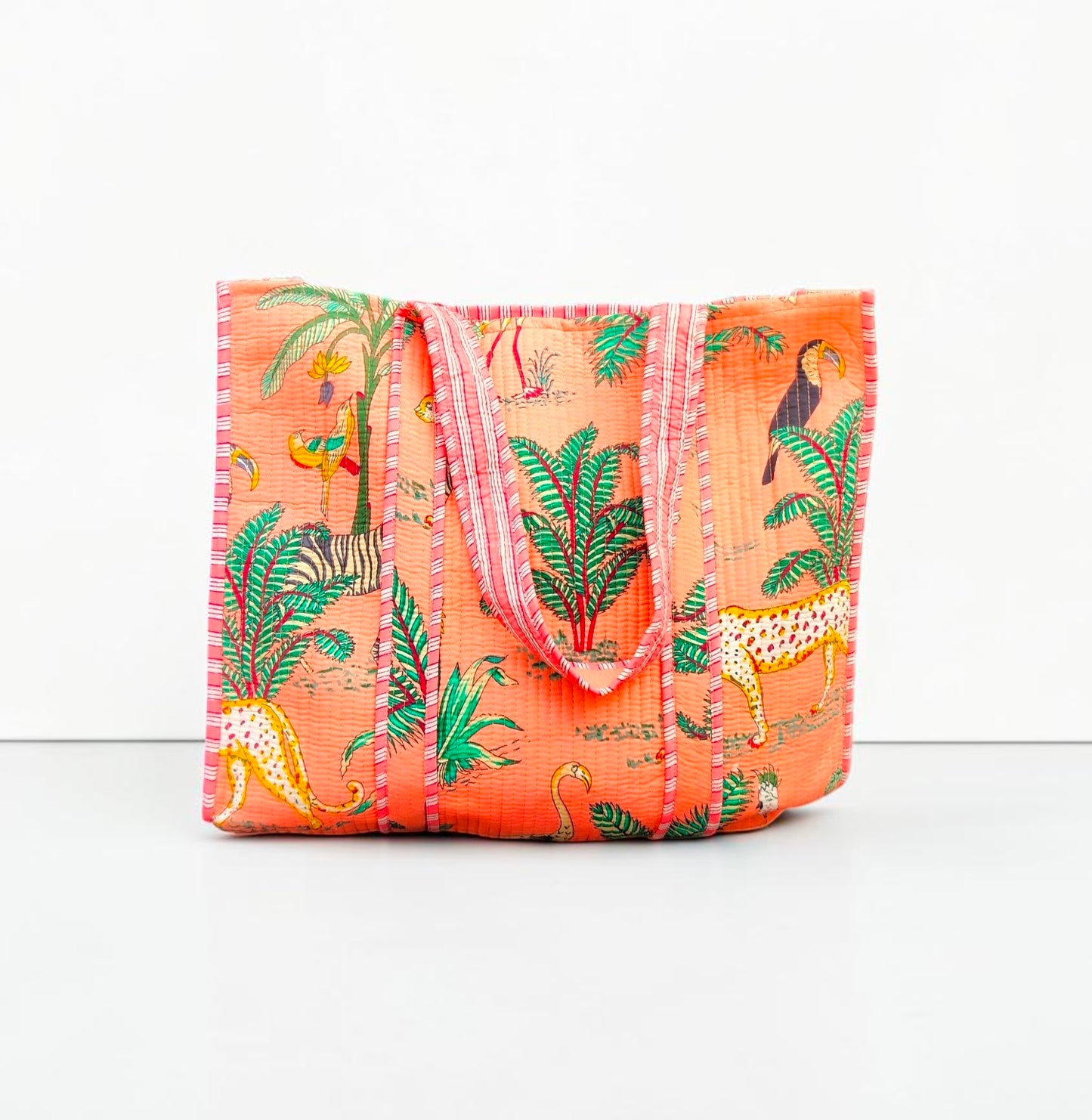 Floral Embroidered Quilted Tote Bag, Cotton Shoulder Bag With Matching Clutch Purse, Handmade Gift for Her