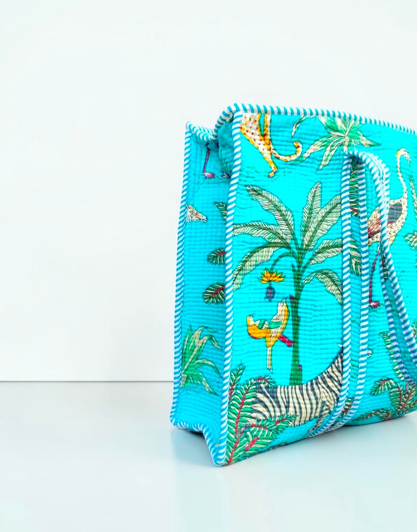 Quilted Cotton Tote & Embroidery Clutch Set, Handmade Floral Purse, Travel Bag, Eco Friendly Shopping Tote