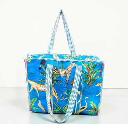 Handmade Quilted Tote Bag, Cotton Shoulder Bag With Matching Clutch Purse, Gift for Her Set Of 2 Pc