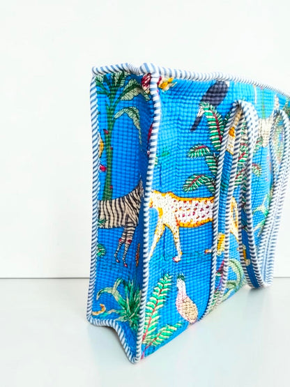 Handmade Quilted Tote Bag, Cotton Shoulder Bag With Matching Clutch Purse, Gift for Her Set Of 2 Pc