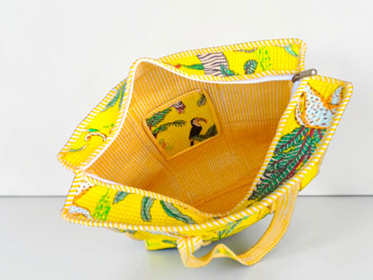 Quilted Cotton Tote Bag Sustainable Ethnic Style – Casual Everyday Eco Bag